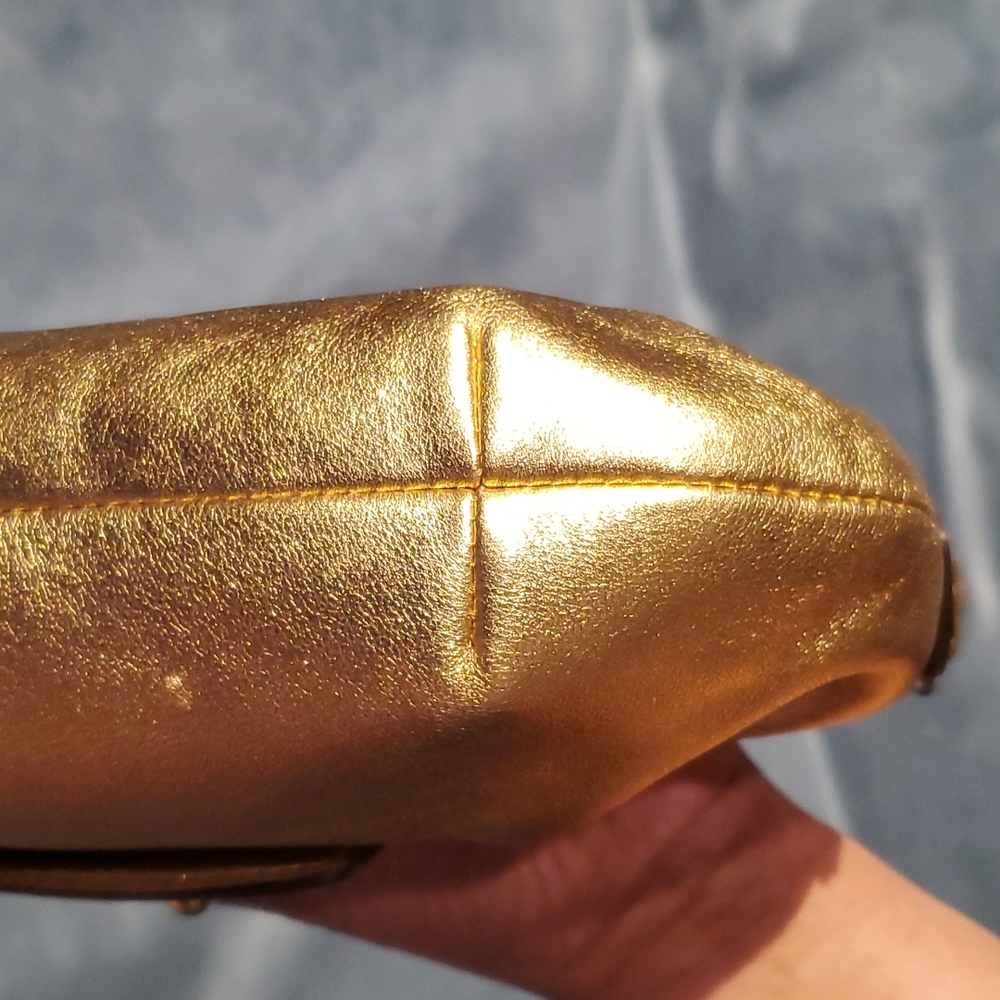 πHPπ RARE Coach Amanda Pippa Leather Gold Purse chain strap - Picture 15 of 17
